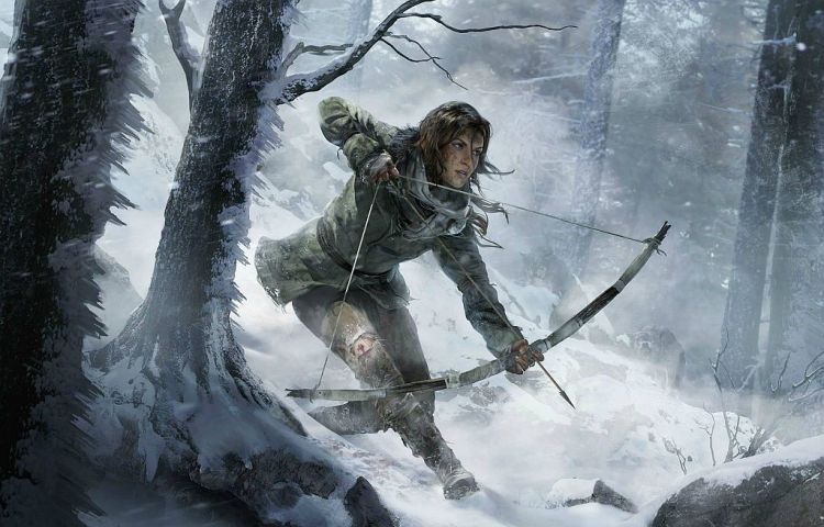 rise of the tomb raider (snow and bow)