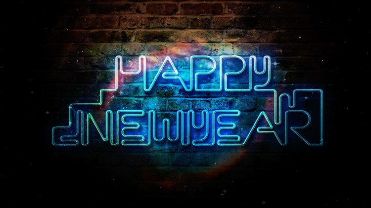 happy new year neon