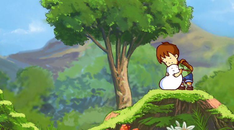 a boy and his blob hug